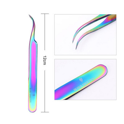 BORN PRETTY Pensetă pentru împingător de unghii Pensetă din oțel inoxidabil, lac de gel UV colorat, Îndepărtați tăietorul de unghii Cuticule, Instrument de pedichiură, Manichiură
