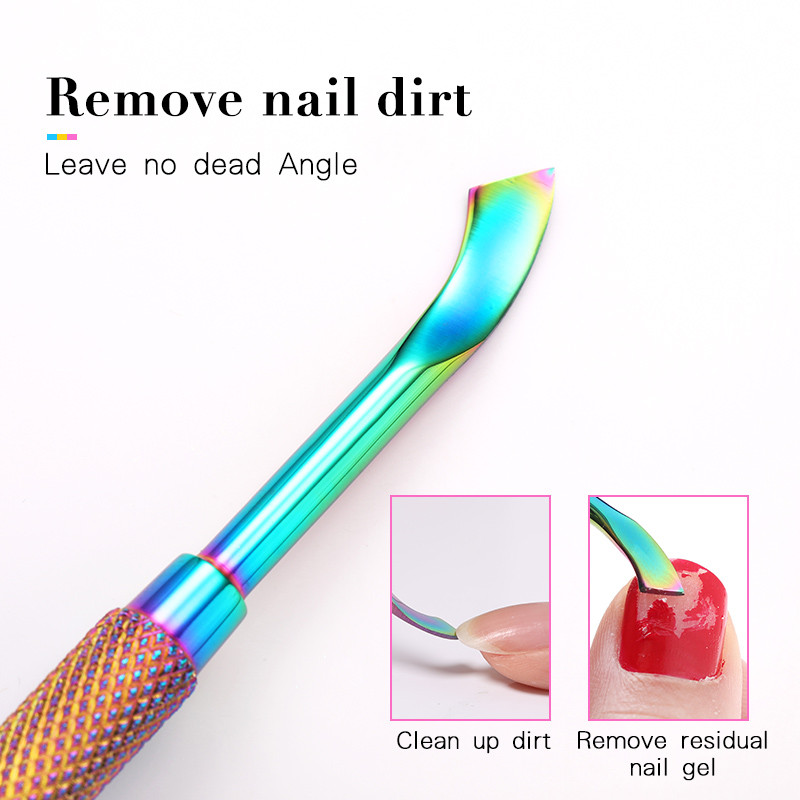 BORN PRETTY Pensetă pentru împingător de unghii Pensetă din oțel inoxidabil, lac de gel UV colorat, Îndepărtați tăietorul de unghii Cuticule, Instrument de pedichiură, Manichiură