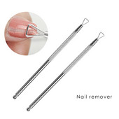 1 gab. Divu galu nerūsējošā tērauda kutikulas spiedējs Dead Skin Push Remover pedikīram manikīram nagu mākslas tīrīšanas līdzeklis