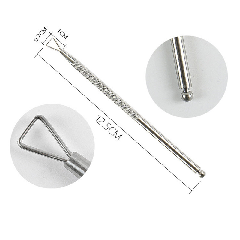 1 tk Kahe otsaga roostevabast terasest küünenaha suruja Dead Skin Push eemaldaja pediküüri jaoks maniküüri küünekunsti puhastusvahend