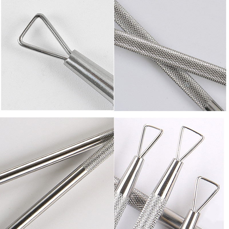 1 tk Kahe otsaga roostevabast terasest küünenaha suruja Dead Skin Push eemaldaja pediküüri jaoks maniküüri küünekunsti puhastusvahend