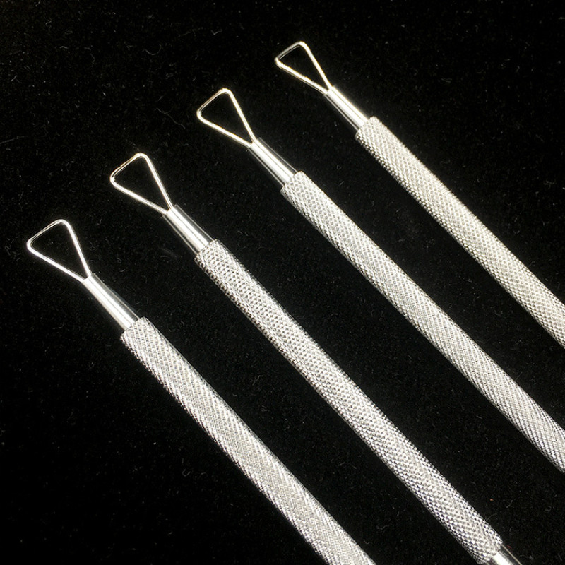 1 tk Kahe otsaga roostevabast terasest küünenaha suruja Dead Skin Push eemaldaja pediküüri jaoks maniküüri küünekunsti puhastusvahend