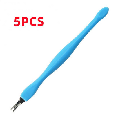 5PCS Dead Skin Remover kutikulas spiedējs Nail Art Fork Knaible Nerūsējošā tērauda trimmeris kutikulas noņemšanas līdzeklis nagu manikīra pedikīra instrumenti
