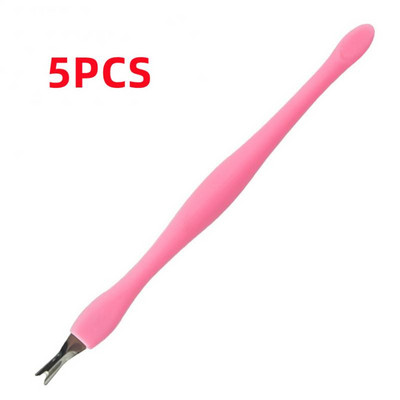 5PCS Dead Skin Remover kutikulas spiedējs Nail Art Fork Knaible Nerūsējošā tērauda trimmeris kutikulas noņemšanas līdzeklis nagu manikīra pedikīra instrumenti