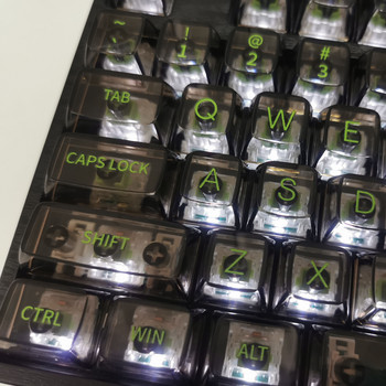 132 клавиша lceberg Crystal PC Прозрачни клавишни капачки за MX Switch Механична клавиатура RGB игрална подсветка Клавишна капачка Черни зелени капачки за клавиши