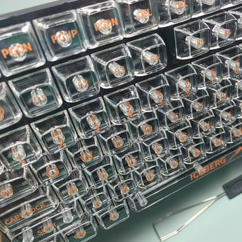 132 πλήκτρα lceberg Crystal διαφανή κάλυμμα πλήκτρων για MX Switch Μηχανικό πληκτρολόγιο RGB gaming με οπίσθιο φωτισμό Κάλυμμα πληκτρολογίου Μαύρα πράσινα πλήκτρα