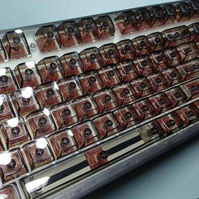 132 klahvi lceberg Crystal PC läbipaistvad klahvikatted MX Switchi mehaanilise klaviatuuri jaoks RGB Gaming taustavalgustusega klahvikork, must rohelised klahvikorgid