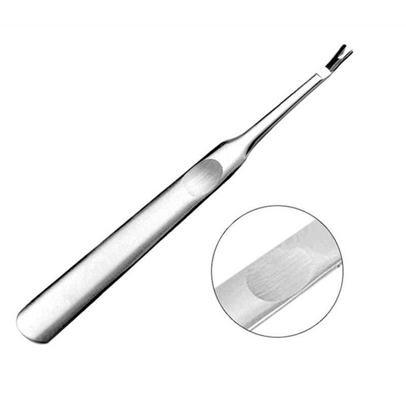 Două tipuri din oțel inoxidabil Cuticule Pusher Trimmer Remover Pedichiură Manichiură Nail Art Tools 11cm