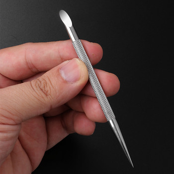 1 PC Διπλής άκρης από ανοξείδωτο ατσάλι Pusher Nail Manicures Remover Manicure Sticks Tool for Nail Art