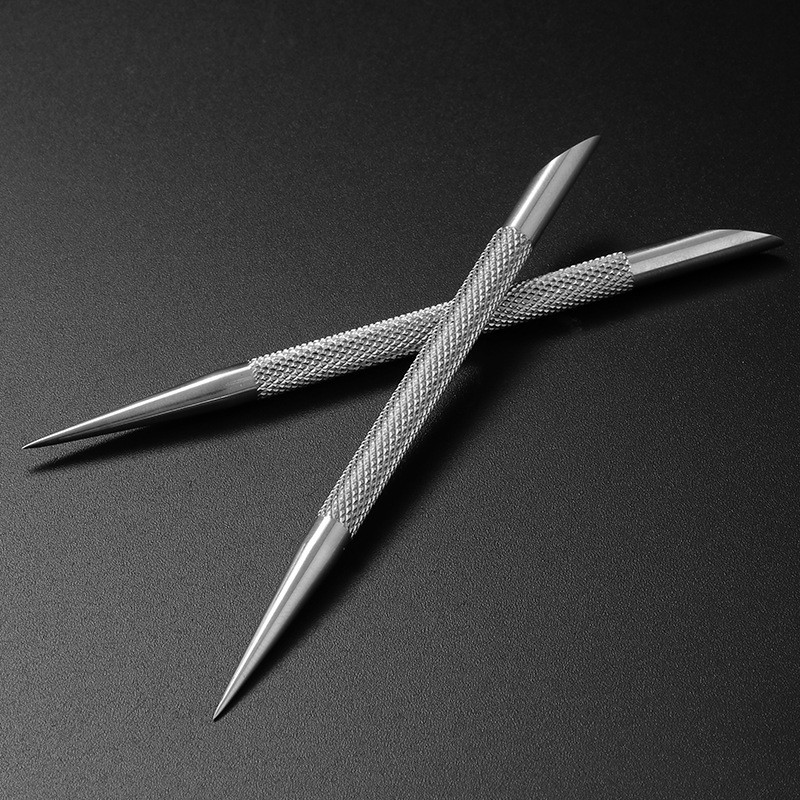 1 bucată cu dublu capete din oțel inoxidabil pentru împingere a cuticulelor pentru îndepărtarea manichiurii pentru unghii, instrument pentru nail art.