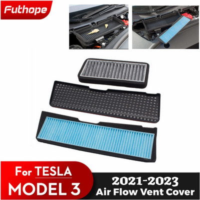 Kryt vetracieho otvoru do auta Futhope Model 3 pre Tesla Model 3 2021-2023, ochranný filter prívodu vzduchu, kryt proti prachu pre automatický klimatizačný systém