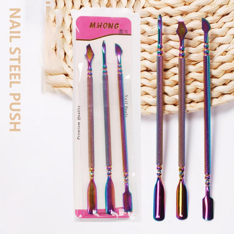 Delikatni potiskivač za nokte Čvrsti dizajn s dvostrukim vrhom Sredstva za uklanjanje zanoktica Dizajn za utiskivanje Nail Art alati Gurač mrtve kože za manikuru