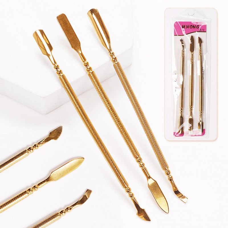 Delikatni potiskivač za nokte Čvrsti dizajn s dvostrukim vrhom Sredstva za uklanjanje zanoktica Dizajn za utiskivanje Nail Art alati Gurač mrtve kože za manikuru