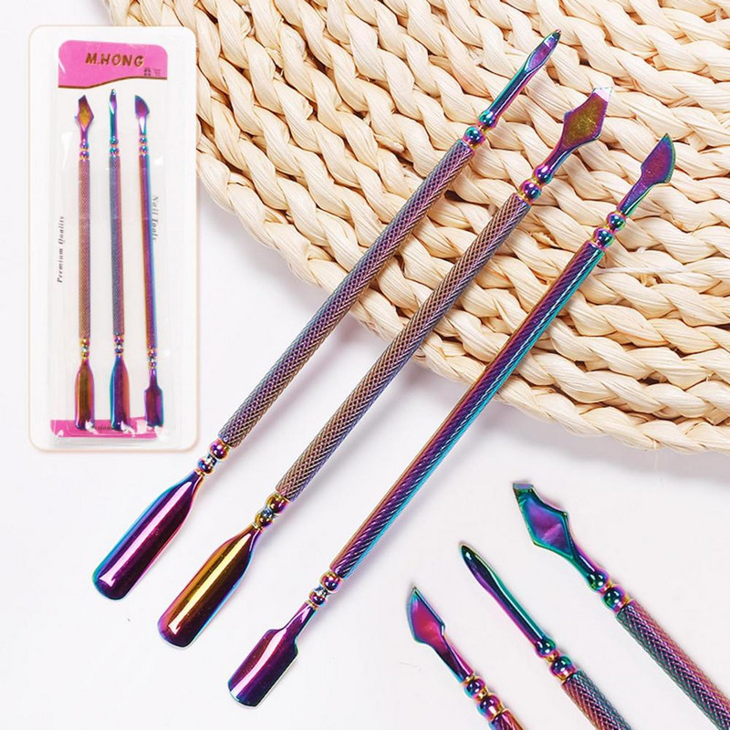 Delikatni potiskivač za nokte Čvrsti dizajn s dvostrukim vrhom Sredstva za uklanjanje zanoktica Dizajn za utiskivanje Nail Art alati Gurač mrtve kože za manikuru