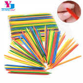 50/100 τεμ./Παρτίδα Ξύλινο Σετ εργαλείων νυχιών με διπλό άκρο πολύχρωμο μανικιούρ Πορτοκαλί ξύλινο ραβδί Γυναικεία περιποίηση πεντικιούρ DIY Σετ εργαλείων νυχιών