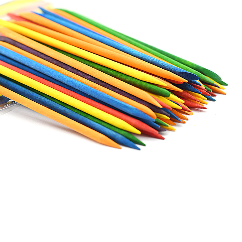 50/100 τεμ./Παρτίδα Ξύλινο Σετ εργαλείων νυχιών με διπλό άκρο πολύχρωμο μανικιούρ Πορτοκαλί ξύλινο ραβδί Γυναικεία περιποίηση πεντικιούρ DIY Σετ εργαλείων νυχιών