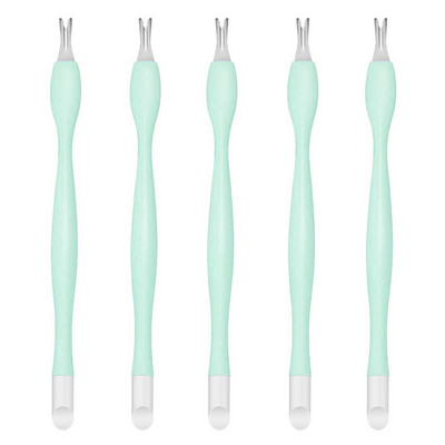 Dispozitiv pentru îndepărtarea cuticulelor pentru unghii 5 buc. Împingător pentru cuticule Curățător de unghii din cauciuc Cu dublu cap pentru piele moartă Cuțit pentru îndepărtarea cuticulei Furcă Instrument pentru unghii