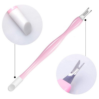 Двустранна вилица за ноктопластика щипка за многократна употреба Педикюр V-образен инструмент за премахване на кожички Инструмент за маникюр Пушер Педикюрна пръчка Грижа за ноктите