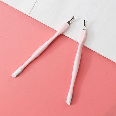 Cutitură dublă pentru arta unghiilor Cutitură pentru furculiță Pedichiură reutilizabilă În formă de V Dispozitiv pentru îndepărtarea cuticulelor Instrument de manichiură Pusher Pedichiură Stick Îngrijirea unghiilor