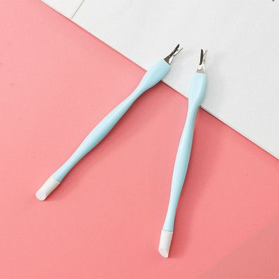 Cutitură dublă pentru arta unghiilor Cutitură pentru furculiță Pedichiură reutilizabilă În formă de V Dispozitiv pentru îndepărtarea cuticulelor Instrument de manichiură Pusher Pedichiură Stick Îngrijirea unghiilor