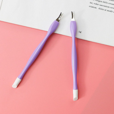 Cutitură dublă pentru arta unghiilor Cutitură pentru furculiță Pedichiură reutilizabilă În formă de V Dispozitiv pentru îndepărtarea cuticulelor Instrument de manichiură Pusher Pedichiură Stick Îngrijirea unghiilor