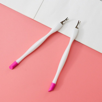 Cutitură dublă pentru arta unghiilor Cutitură pentru furculiță Pedichiură reutilizabilă În formă de V Dispozitiv pentru îndepărtarea cuticulelor Instrument de manichiură Pusher Pedichiură Stick Îngrijirea unghiilor