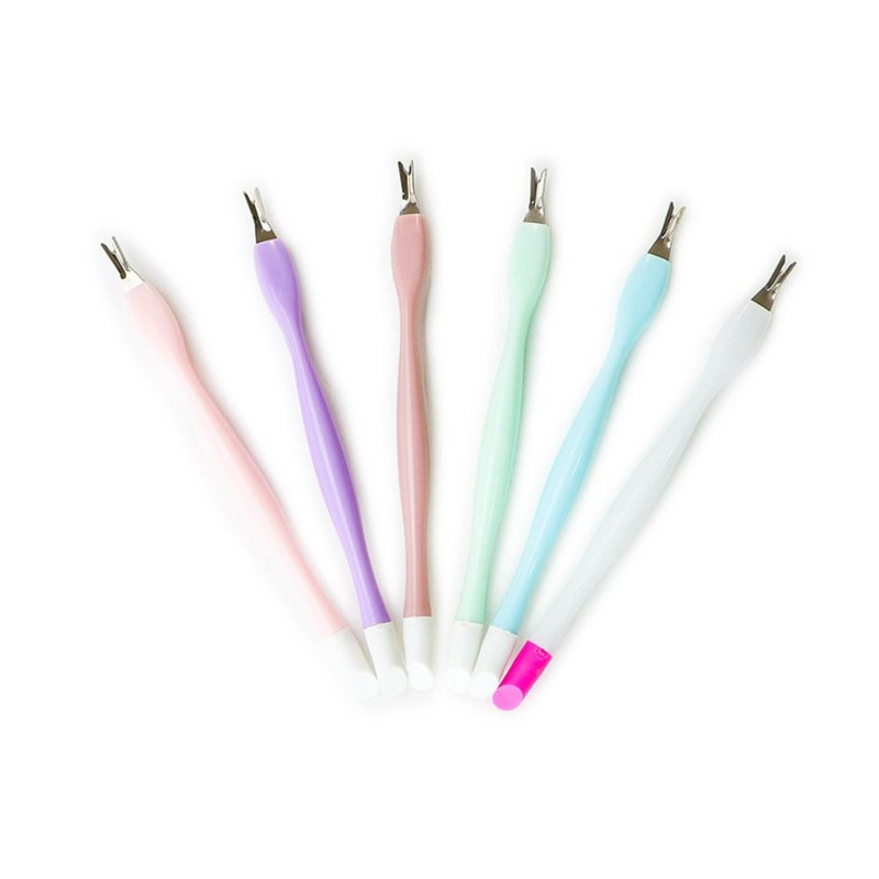 Cutitură dublă pentru arta unghiilor Cutitură pentru furculiță Pedichiură reutilizabilă În formă de V Dispozitiv pentru îndepărtarea cuticulelor Instrument de manichiură Pusher Pedichiură Stick Îngrijirea unghiilor