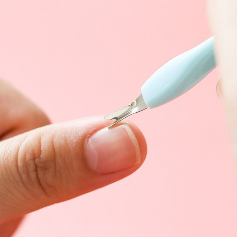 Cutitură dublă pentru arta unghiilor Cutitură pentru furculiță Pedichiură reutilizabilă În formă de V Dispozitiv pentru îndepărtarea cuticulelor Instrument de manichiură Pusher Pedichiură Stick Îngrijirea unghiilor