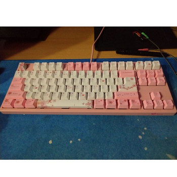 104+9 клавиша OEM PBT клавишни капачки Пълен комплект механични клавиатурни клавишни капачки PBT Dye-Sublimation Cherry Blossom Keycaps