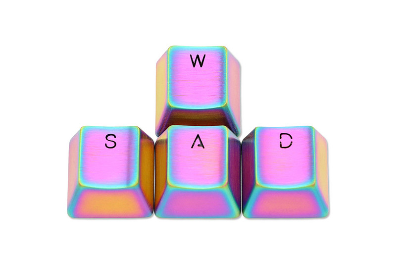 Tastatură din oțel inoxidabil Teamwolf MX Metal Keycap pentru tastatură gaming cu tastatură WASD R2 R3 lumină prin spate iluminată Negru Albastru Auriu gradient