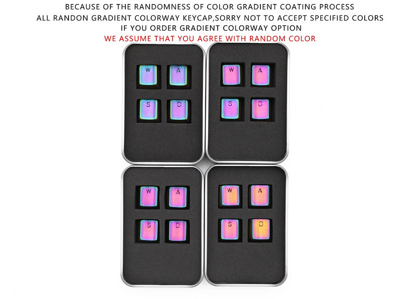 Tastatură din oțel inoxidabil Teamwolf MX Metal Keycap pentru tastatură gaming cu tastatură WASD R2 R3 lumină prin spate iluminată Negru Albastru Auriu gradient