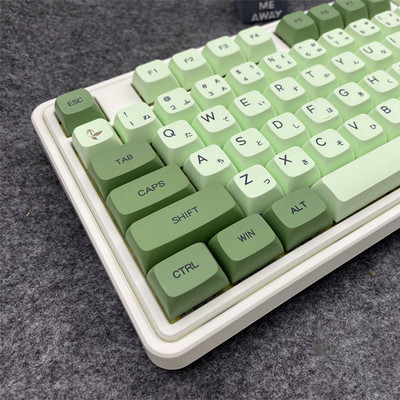 124 gomb Matcha zöld Mechanikus billentyűzet Billentyűsapkák Festékszublimációs XDA Billentyűsapka Angol Japán PBT Kulcssapkák Cherry MX Switchhez