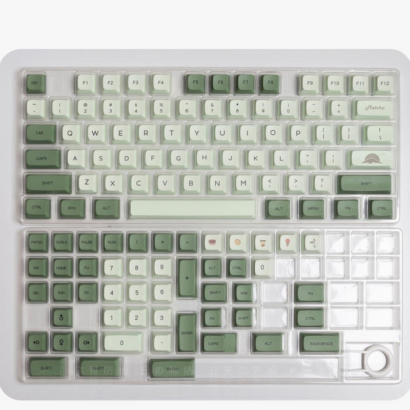 124 tipke Matcha Green Mehanička tipkovnica Tipke Dye Sublimation XDA Keycap Engleski Japanski PBT Kapice tipki za Cherry MX Switch