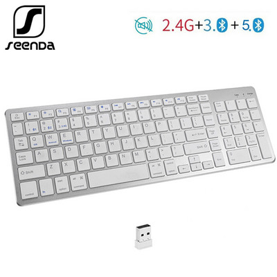 Bluetoothi juhtmeta klaviatuur tahvelarvutile Silent Macbook pro Silent Click 2,4G juhtmeta klaviatuur Vene Hispaania Korea