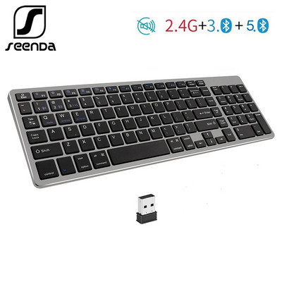 Bluetoothi juhtmeta klaviatuur tahvelarvutile Silent Macbook pro Silent Click 2,4G juhtmeta klaviatuur Vene Hispaania Korea