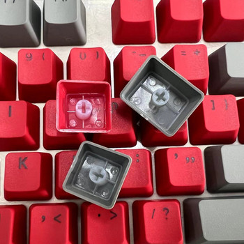 106 клавиша Сиво-червени капачки за клавиши PBT Специални осветени двуцветни капачки за клавиши за MX Switch 61/87104 Механична клавиатура