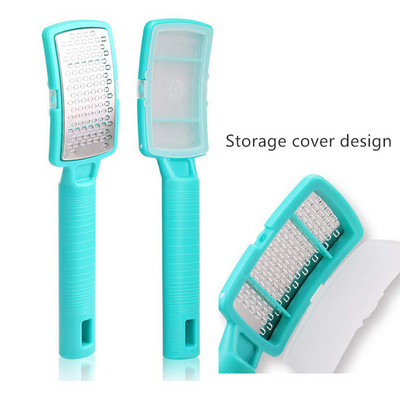 Multifuncțional 1PC verde din oțel inoxidabil pentru îndepărtarea calusului pentru pedichiură Picior pentru picior Scrubber Pilă pentru picioare cu capac de depozitare 2#