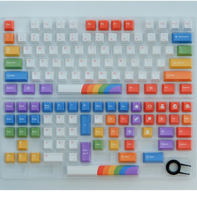 GMK Alter Rainbow EVA NO.1 Bear Gura 129 taste Cherry Profil PBT Keycaps pentru MX Switch GK61 NT75 C64 Tastatură mecanică personalizată