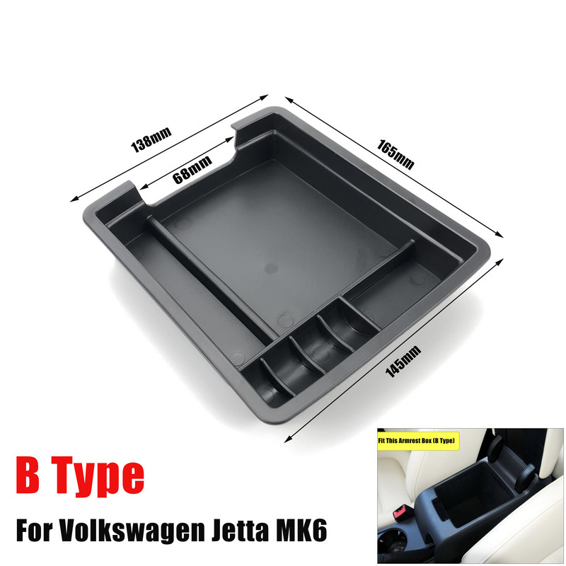 Cutie de depozitare pentru cotiera auto pentru Volkswagen Jetta MK6 2012-2018 Consolă centrală Container Organizator de depozitare Accesorii auto