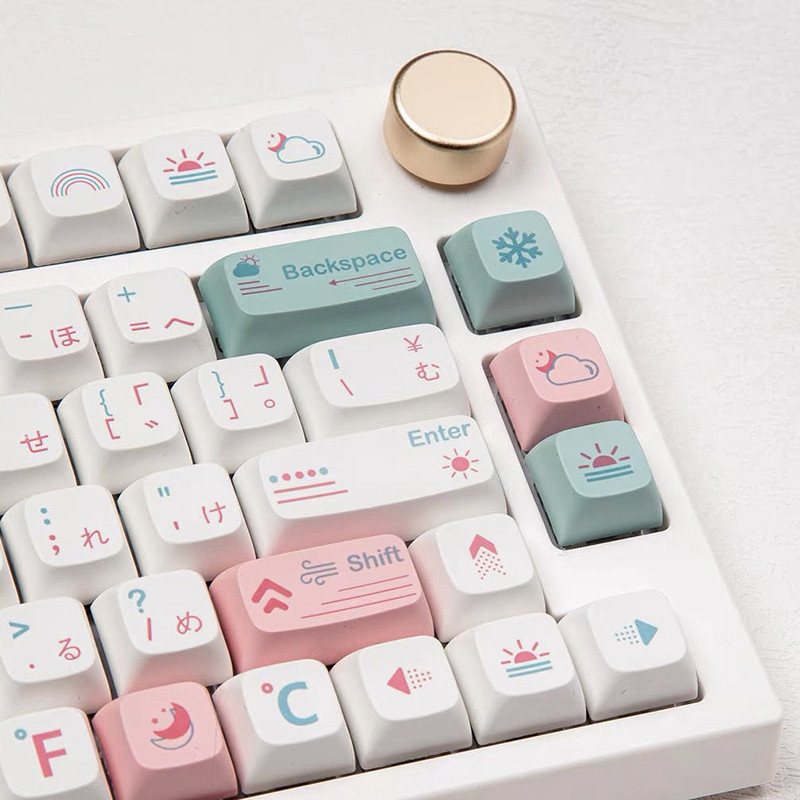 132 de taste Minimalist alb pentru vreme Keycap XDA Keycaps pentru MX Switch Tastatură mecanică PBT Personalizat japonez Keycaps DIY