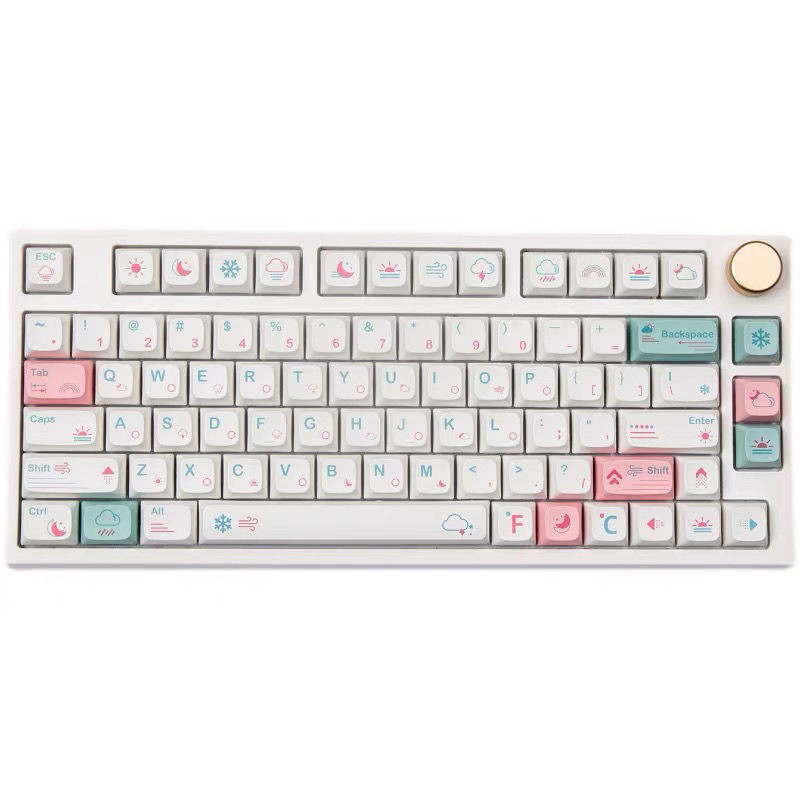 132 de taste Minimalist alb pentru vreme Keycap XDA Keycaps pentru MX Switch Tastatură mecanică PBT Personalizat japonez Keycaps DIY