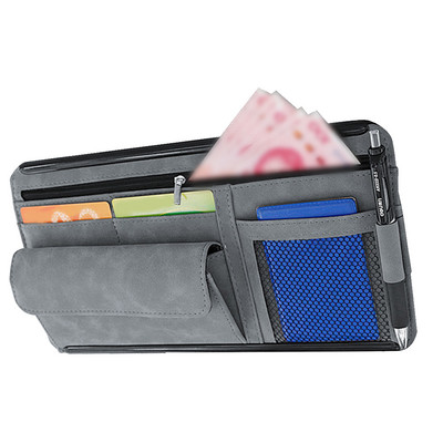 Geanta organizatoare pentru parasolar auto Geanta de depozitare pentru monede si carduri Geanta pentru depozitare auto Buzunar pentru depozitare Accesorii interioare auto