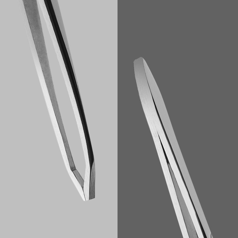 Pensetă pentru sprâncene Clip de frumusețe din oțel inoxidabil Vârf înclinat Pinse pentru sprâncene cu vârf plat pentru tunderea sprâncenelor Instrumente pentru îndepărtarea părului feței