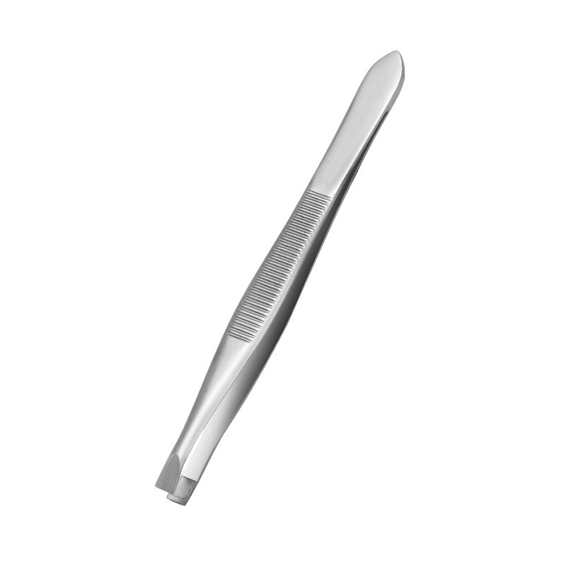 Pensetă pentru sprâncene Clip de frumusețe din oțel inoxidabil Vârf înclinat Pinse pentru sprâncene cu vârf plat pentru tunderea sprâncenelor Instrumente pentru îndepărtarea părului feței