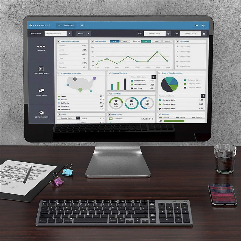 Tastatură Bluetooth fără fir ultra subțire compatibilă cu Mac OS/iOS/iPad OS Tastatură reîncărcabilă pentru MacBook