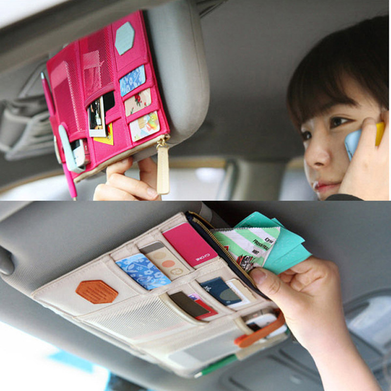 Αλεξίπτωτο αυτοκινήτου Organizer Auto Multi-Pocket Stroll Θήκη Ηλιοθεραπείας Styling Visor Document Storage Pouch Auto εσωτερικό αξεσουάρ