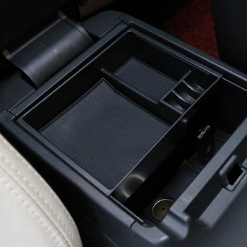 Черен автомобил Допълнителна централна конзола Подлакътник Кутия за съхранение Органайзер за ръкавици Тава ABS Подходящ за Mazda 3 Axela 2013 2014 2015 2016 2017