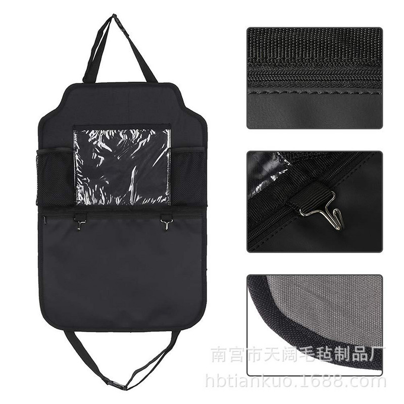 Auto tagaistme korraldaja puutetundliku ekraaniga tahvelarvuti hoidjaga, auto hoiutaskud, mis katavad autoistme seljakaitsmed laste reisimiseks