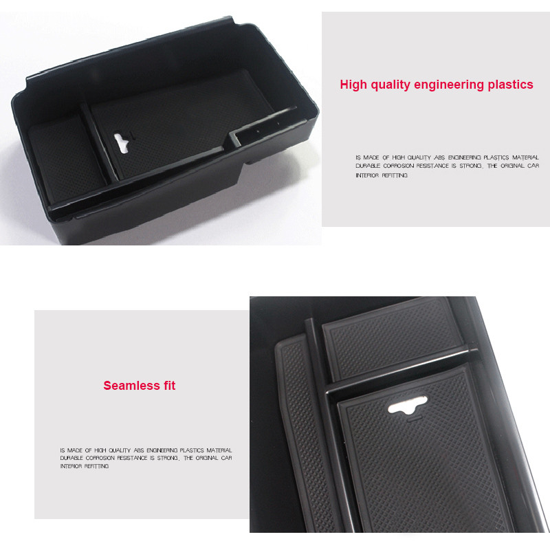 Središnji naslon za ruku Kutija za pohranu Poklopac Obrub ABS Auto Organizator za Maserati 2013-2016 Ghibli 2014-2016 Levante 2016-2018