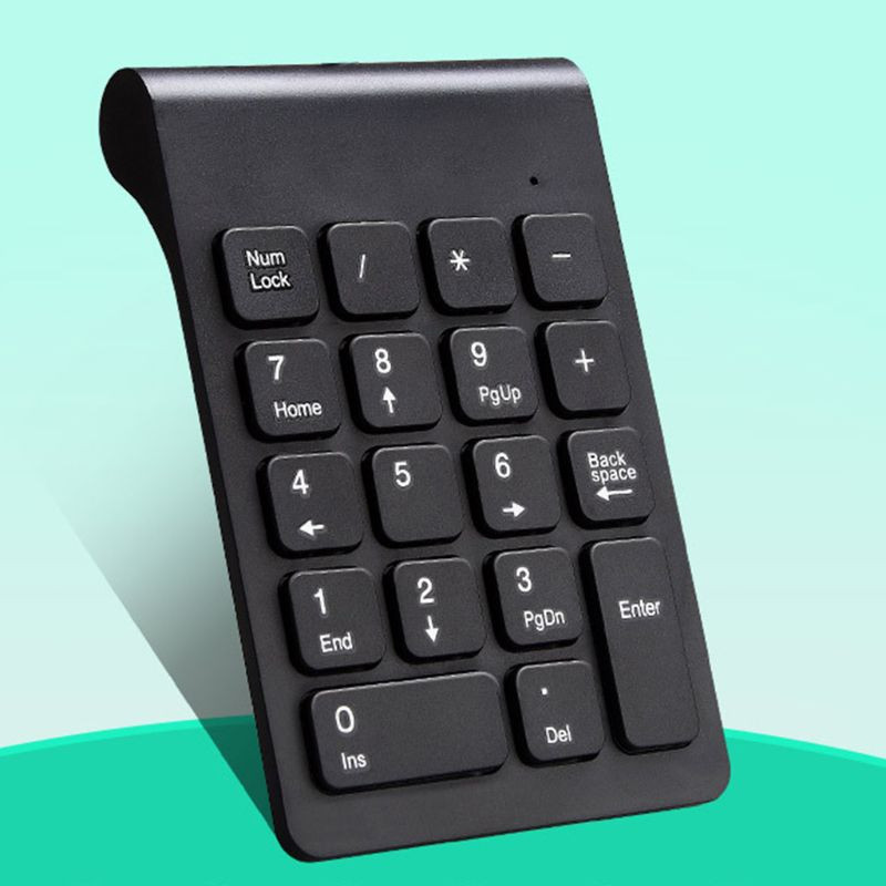 2,4 GHz juhtmevaba kaasaskantav miniklaviatuur, 18 klahviga digitaalne klaviatuur raamatupidamise tellija sülearvuti jaoks, must/valge klaviatuur